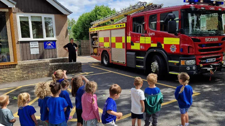 activity - fire engine visits the preschool